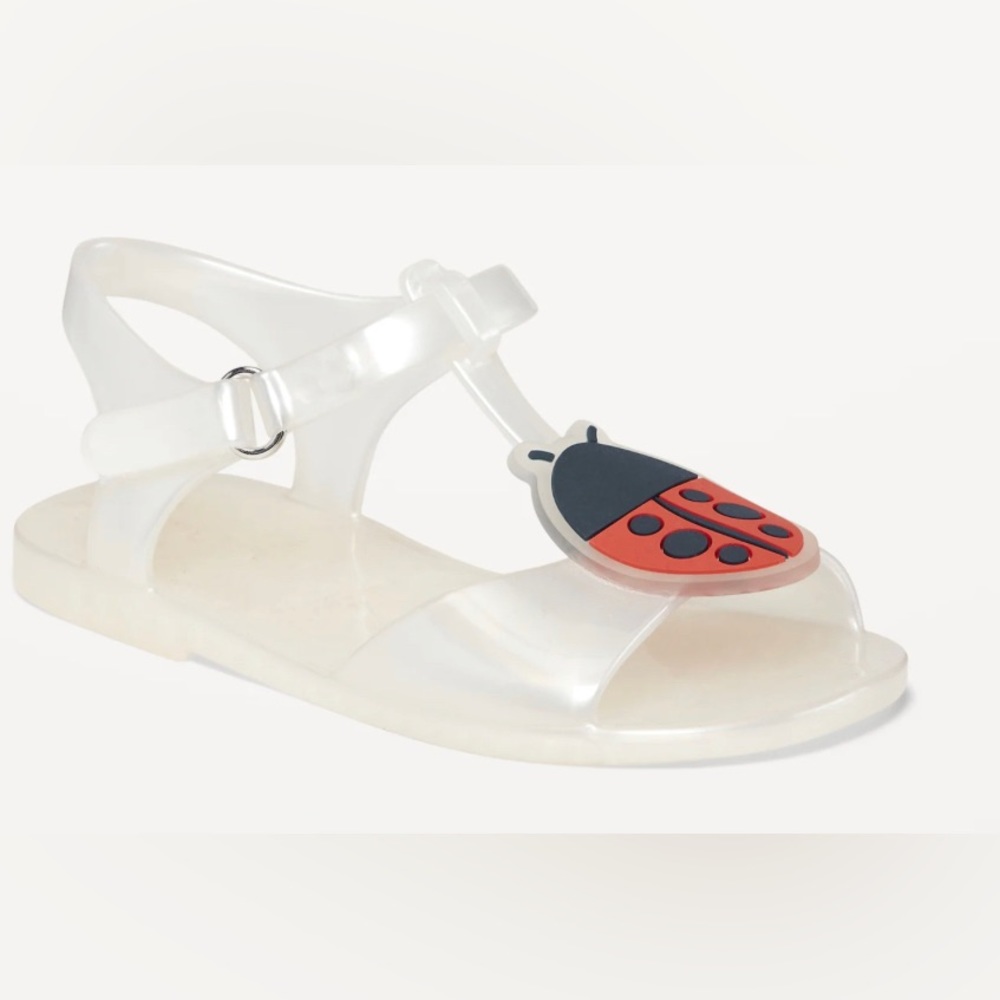 Old navy strappy jelly flats for toddler girls in lady bug design